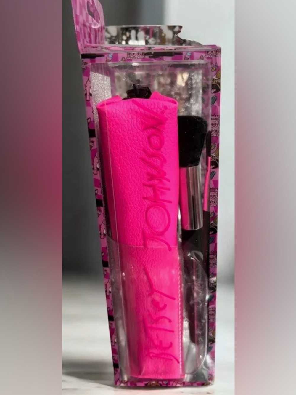 Betsey Johnson Hot Pink Makeup Brush Set with Case